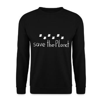 save the planet bees nature conservation climate protection - Unisex Sweatshirt - black - Front - Alina (178cm) & Michal (187cm)