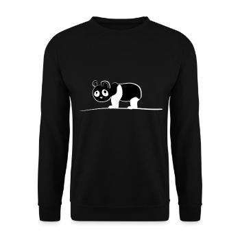 panda tier bär linie - Unisex Pullover - Schwarz - Vorne - Alina (178cm) & Michal (187cm)