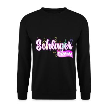 Schlager Crew - Unisex Pullover - Schwarz - Vorne - Alina (178cm) & Michal (187cm)