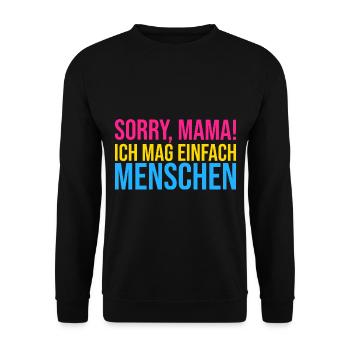 Pansexuell Regenbogenflagge - Unisex Pullover - Schwarz - Vorne - Alina (178cm) & Michal (187cm)