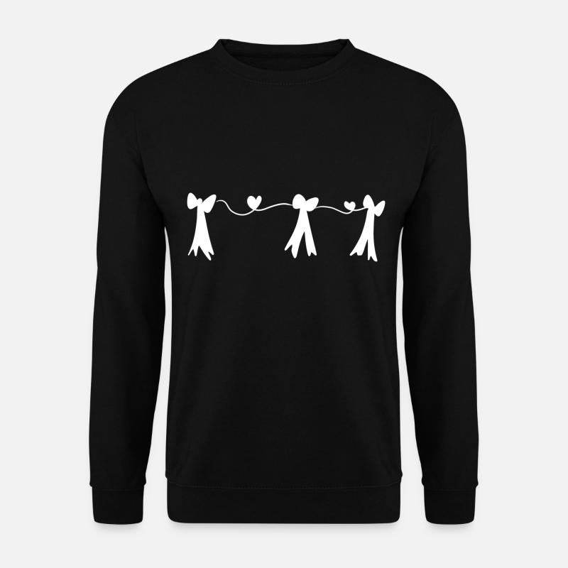 schleife linie herzen rosa symbol - Unisex Pullover - Schwarz