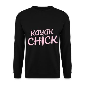 Paddel-Boot Kanu-Fahrer Für Kajak - Unisex Pullover - Schwarz - Vorne - Alina (178cm) & Michal (187cm)