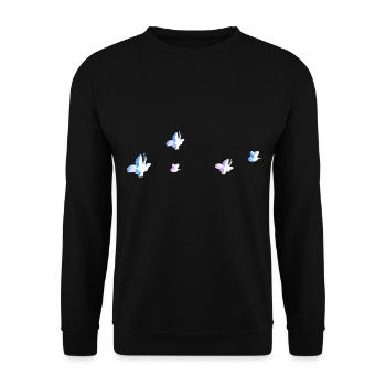 symboles forme rose papillon abeille paillettes - Sweat-shirt Unisexe - noir - Devant - Alina (178cm) & Michal (187cm)