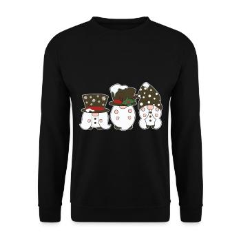 Noël Noël Gnomies - Sweat-shirt Unisexe - noir - Devant - Alina (178cm) & Michal (187cm)