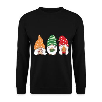 Noël Noël Gnomies - Sweat-shirt Unisexe - noir - Devant - Alina (178cm) & Michal (187cm)