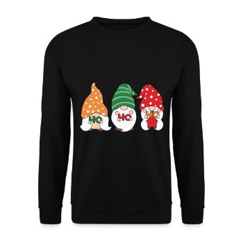 Noël Noël Gnomies - Sweat-shirt Unisexe - noir - Devant - Alina (178cm) & Michal (187cm)