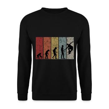Skateboarder Skateboard Skater Skate Evolution - Unisex Pullover - Schwarz - Vorne - Alina (178cm) & Michal (187cm)