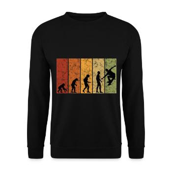Skateboarder Skateboard Skater Skate Evolution - Unisex Pullover - Schwarz - Vorne - Alina (178cm) & Michal (187cm)