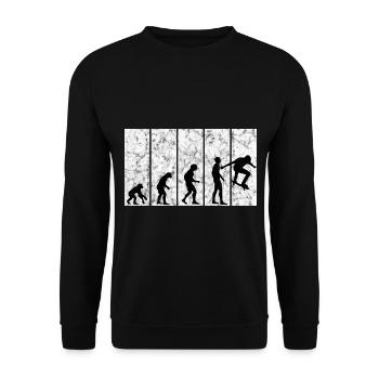 Skateboarder Skateboard Skater Skate Evolution - Unisex Pullover - Schwarz - Vorne - Alina (178cm) & Michal (187cm)