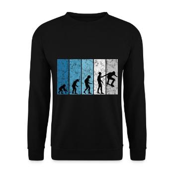Skateboarder Skateboard Skater Evolution Skateing - Unisex Sweatshirt - black - Front - Alina (178cm) & Michal (187cm)