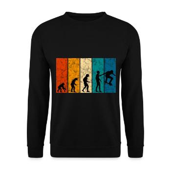 Skateboarder Skateboard Evolution Skate Skateing - Unisex Pullover - Schwarz - Vorne - Alina (178cm) & Michal (187cm)