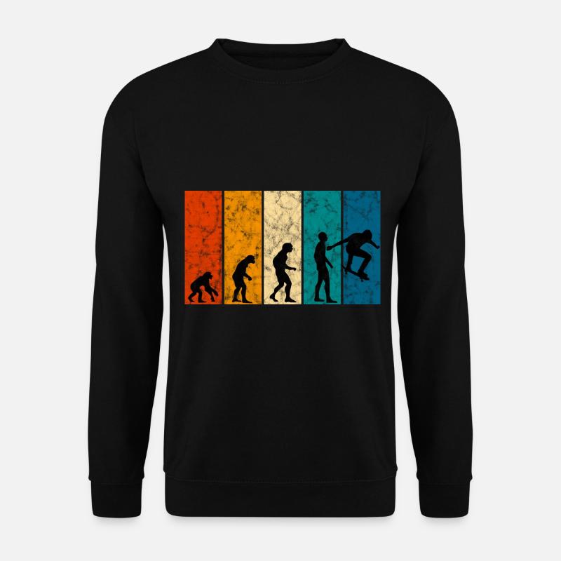 Skateboarder Skateboard Evolution Skate Skateing - Sweat-shirt Unisexe - noir