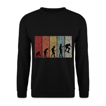 Skateboarder Skateboard Evolution Skate Skateing - Unisex Pullover - Schwarz - Vorne - Alina (178cm) & Michal (187cm)