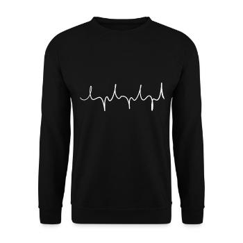 trait ondulé pointu de ligne - Sweat-shirt Unisexe - noir - Devant - Alina (178cm) & Michal (187cm)