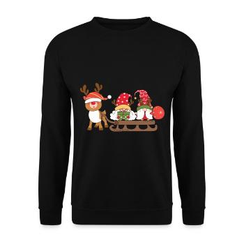 Noël Noël Gnomies - Sweat-shirt Unisexe - noir - Devant - Alina (178cm) & Michal (187cm)