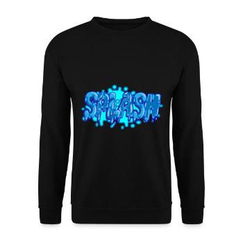 Splash Graffiti Schriftzug - Unisex Pullover - Schwarz - Vorne - Alina (178cm) & Michal (187cm)