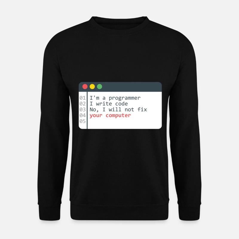 Programmierer HTML Computer Coder Codierung Programmierung - Unisex Pullover - Schwarz