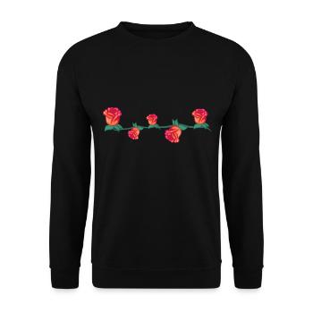 plantes rouges ligne fleur rose oeil fleurs - Sweat-shirt Unisexe - noir - Devant - Alina (178cm) & Michal (187cm)
