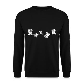 Natural Plants Line Flower Gray Stroke Flowers - Unisex Sweatshirt - black - Front - Alina (178cm) & Michal (187cm)