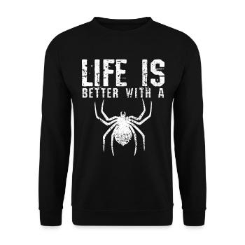 Spiders trade - Unisex Sweatshirt - black - Front - Alina (178cm) & Michal (187cm)