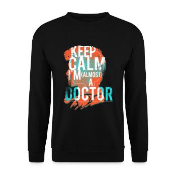 Funny Keep Calm I'm a Doctor Student Gift - Unisex Sweatshirt - black - Front - Alina (178cm) & Michal (187cm)
