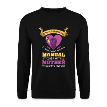 Down syndrome disability trisomy 21 child gift - Unisex Sweatshirt - black - Front - Alina (178cm) & Michal (187cm)