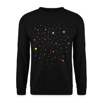 Konfetti Karneval Sterne Party Geburtstag Deko - Unisex Pullover - Schwarz - Vorne - Alina (178cm) & Michal (187cm)