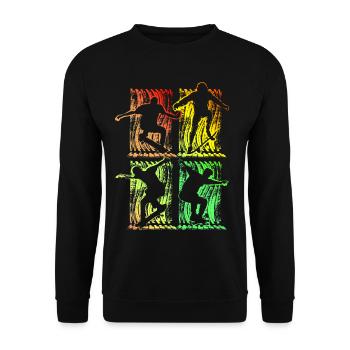 Skate | SK8R | Skating | Skater | Skateboard - Unisex Pullover - Schwarz - Vorne - Alina (178cm) & Michal (187cm)
