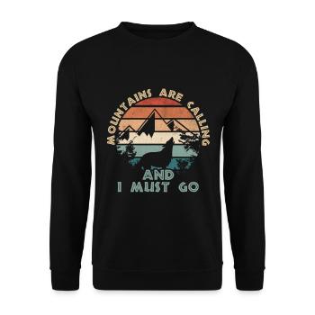 Mountains Are Calling Sunset - Unisex Sweatshirt - black - Front - Alina (178cm) & Michal (187cm)