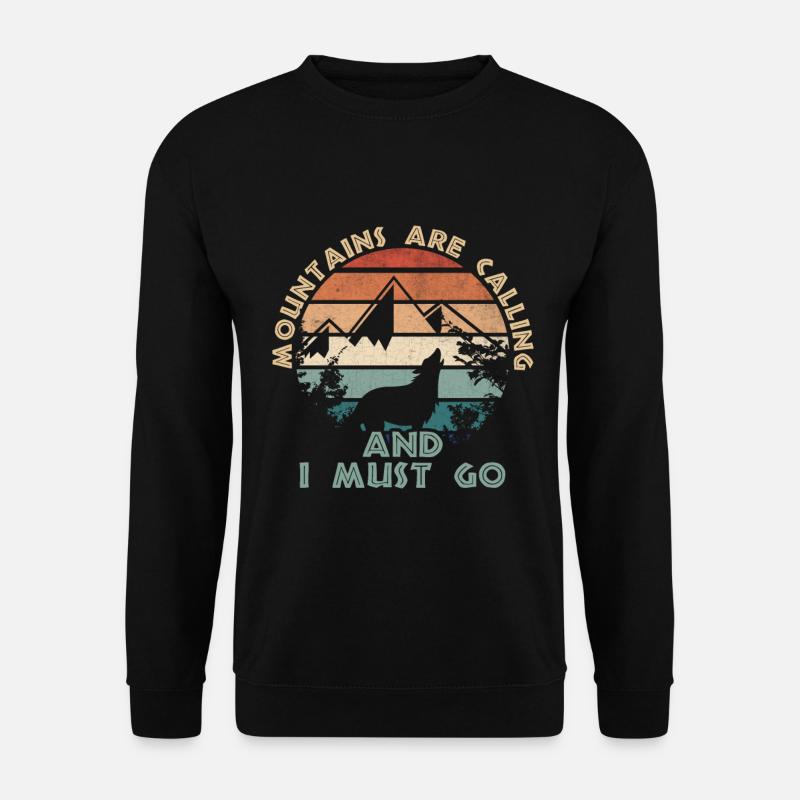 Mountains Are Calling Sunset - Unisex Sweatshirt - black