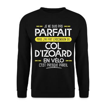 pas parfait ascension col d'izoard vélo cyclisme - Sweat-shirt Unisexe - noir - Devant - Alina (178cm) & Michal (187cm)