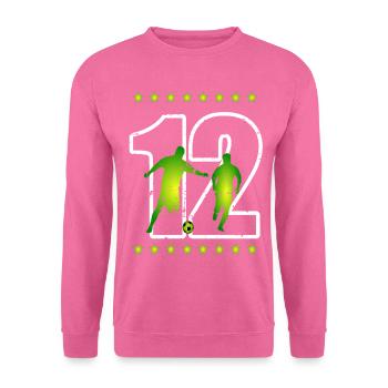 Fußball Trikotnummer 12 - Unisex Pullover - Pink - Vorne