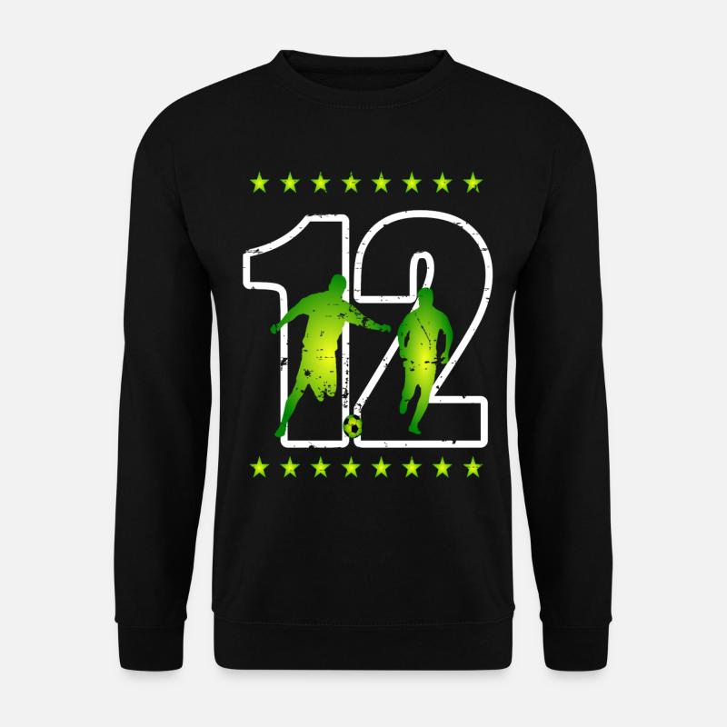 Fußball Trikotnummer 12 - Unisex Pullover - Schwarz