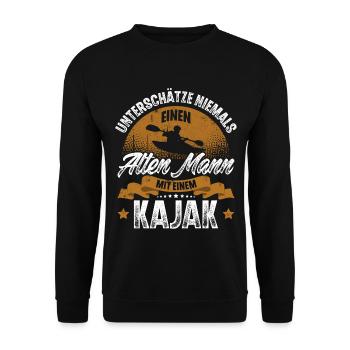 Kajak Kajakfahrer Kajaker - Unisex Pullover - Schwarz - Vorne - Alina (178cm) & Michal (187cm)