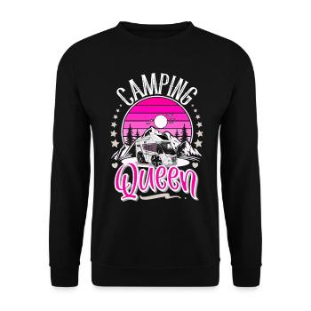 Camping Queen Camper Camping Grand-mère - Sweat-shirt Unisexe - noir - Devant - Alina (178cm) & Michal (187cm)