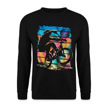 Vintage Bmx Bike - Retro Bmx Bike Colorful - Unisex Sweatshirt - black - Front - Alina (178cm) & Michal (187cm)