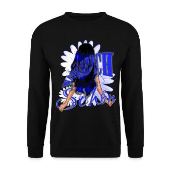 Beaux cheveux noir-bleu bleu beauté naturelle - Sweat-shirt Unisexe - noir - Devant - Alina (178cm) & Michal (187cm)