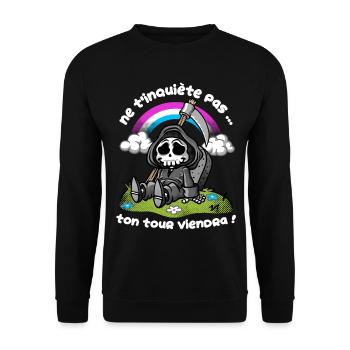 Sarcastique - Sweat-shirt Unisexe - noir - Devant - Alina (178cm) & Michal (187cm)