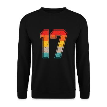 17 years retro jersey number 17 T-shirt number 17 - Unisex Sweatshirt - black - Front - Alina (178cm) & Michal (187cm)