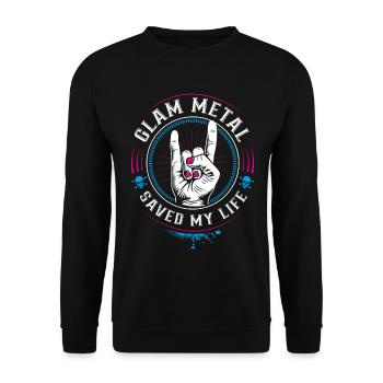 Le glam metal m’a sauvé la vie - Mano cornut Devil Horns - Sweat-shirt Unisexe - noir - Devant - Alina (178cm) & Michal (187cm)
