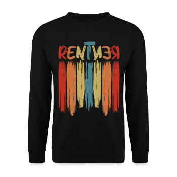 Rentner - Unisex Pullover - Schwarz - Vorne - Alina (178cm) & Michal (187cm)