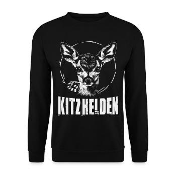 Kitzhelden Rehkitz im Kreis - Unisex Pullover - Schwarz - Vorne - Alina (178cm) & Michal (187cm)