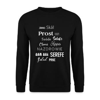 Cheers Prost Salute - Unisex Pullover - Schwarz - Vorne - Alina (178cm) & Michal (187cm)