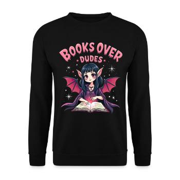Woman Loves to Read Halloween Books - Unisex Sweatshirt - black - Front - Alina (178cm) & Michal (187cm)