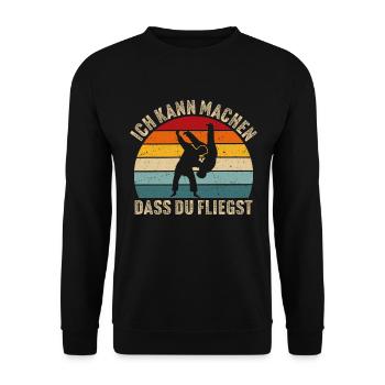 Ich kann machen dass du fliegst Judoka Judo - Unisex Pullover - Schwarz - Vorne - Alina (178cm) & Michal (187cm)