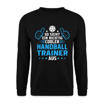 So sieht ein cooler Handball Trainer aus - Unisex Pullover - Schwarz - Vorne - Alina (178cm) & Michal (187cm)