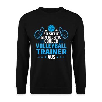 So sieht ein cooler Volleyball Trainer aus - Unisex Pullover - Schwarz - Vorne - Alina (178cm) & Michal (187cm)