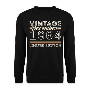 Vintage December 1964 - 61st Anniversary December - Unisex Sweatshirt - black - Front - Alina (178cm) & Michal (187cm)