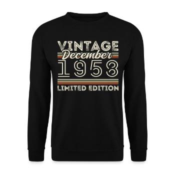 Vintage Décembre 1958 - 67e Anniversaire Décember - Sweat-shirt Unisexe - noir - Devant - Alina (178cm) & Michal (187cm)