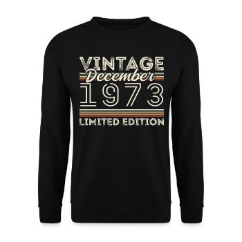Vintage December 1973 - 52nd Anniversary December - Unisex Sweatshirt - black - Front - Alina (178cm) & Michal (187cm)